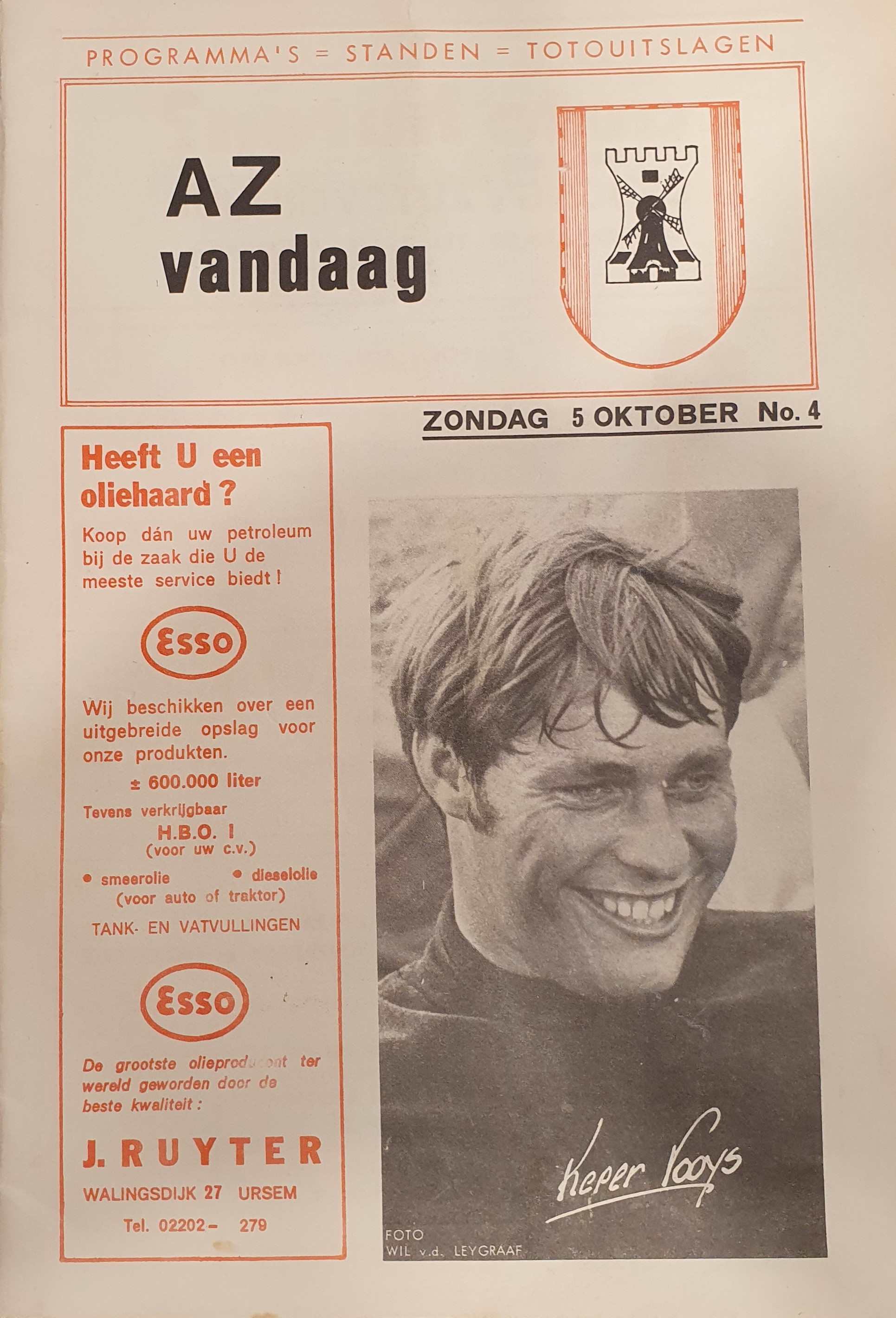 AZ Programma 5-okt-1969 Holland Sport thuis